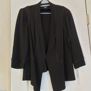 City Chic Size 22w EUC Piping Praise Jacket Blazer Black 3/4 Sleeve